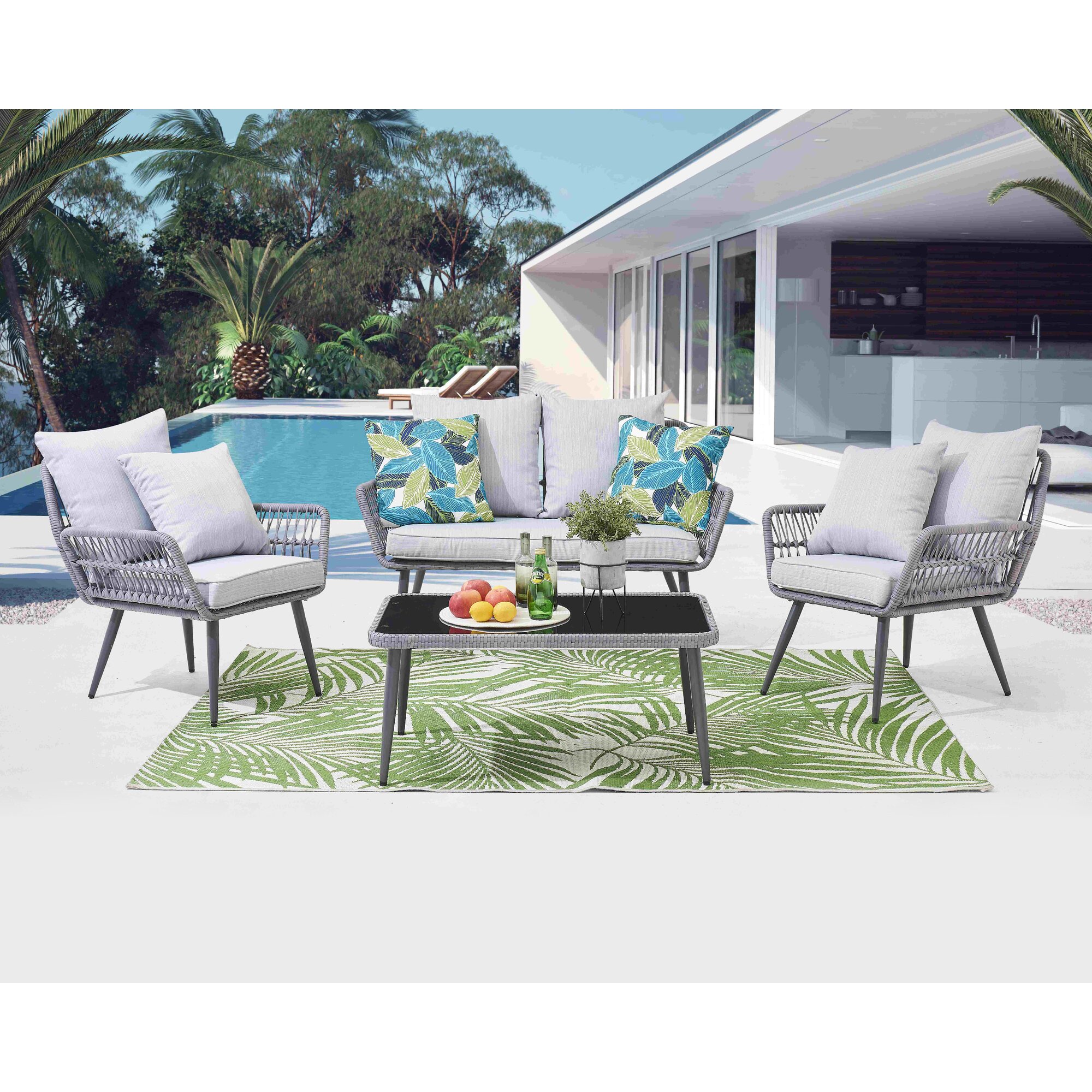 Möbilia »Malibu« Sitzgruppe 4-teilig inklusive Kissen Image
