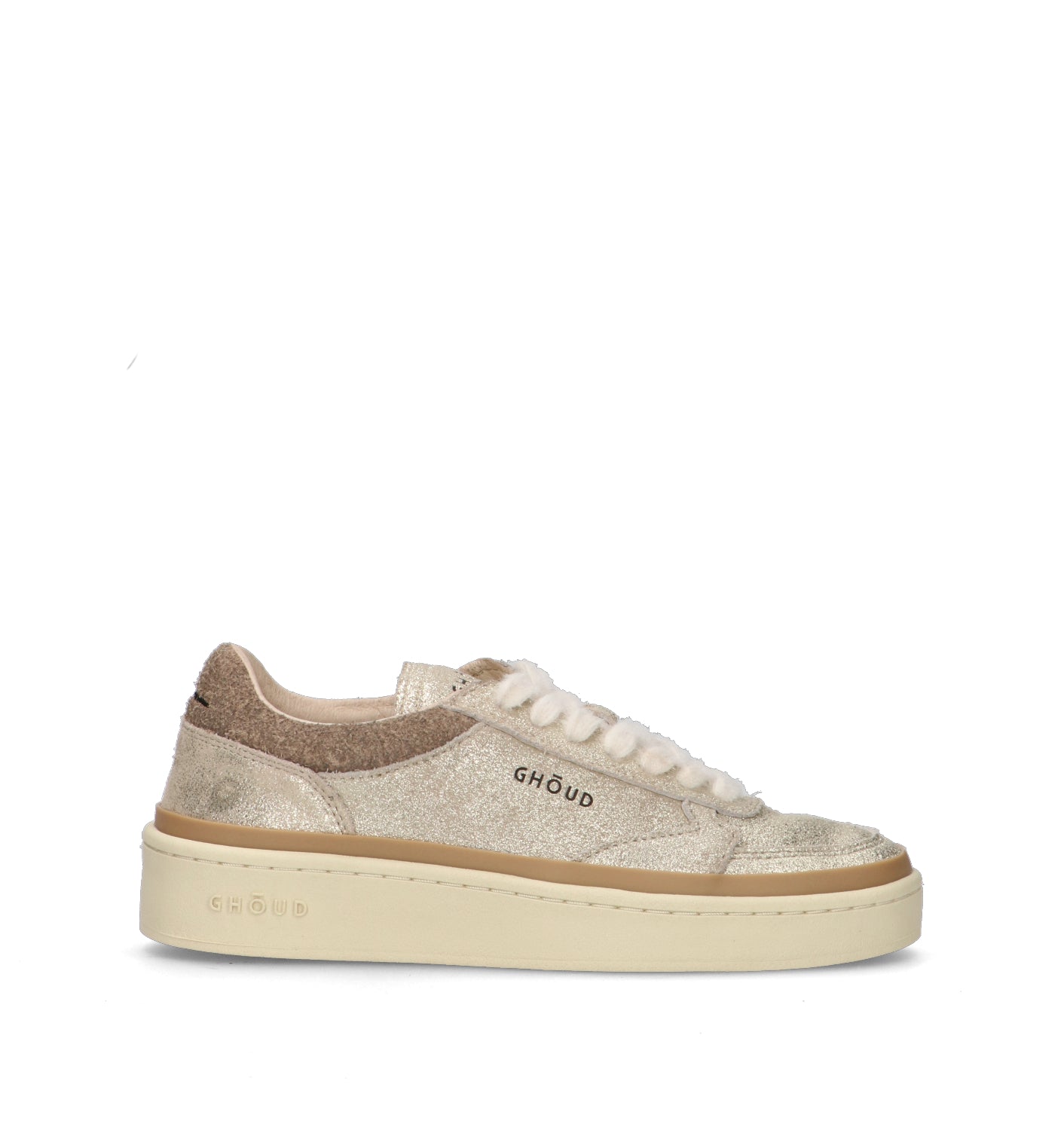 GHOUD Sneaker donna platino in suede