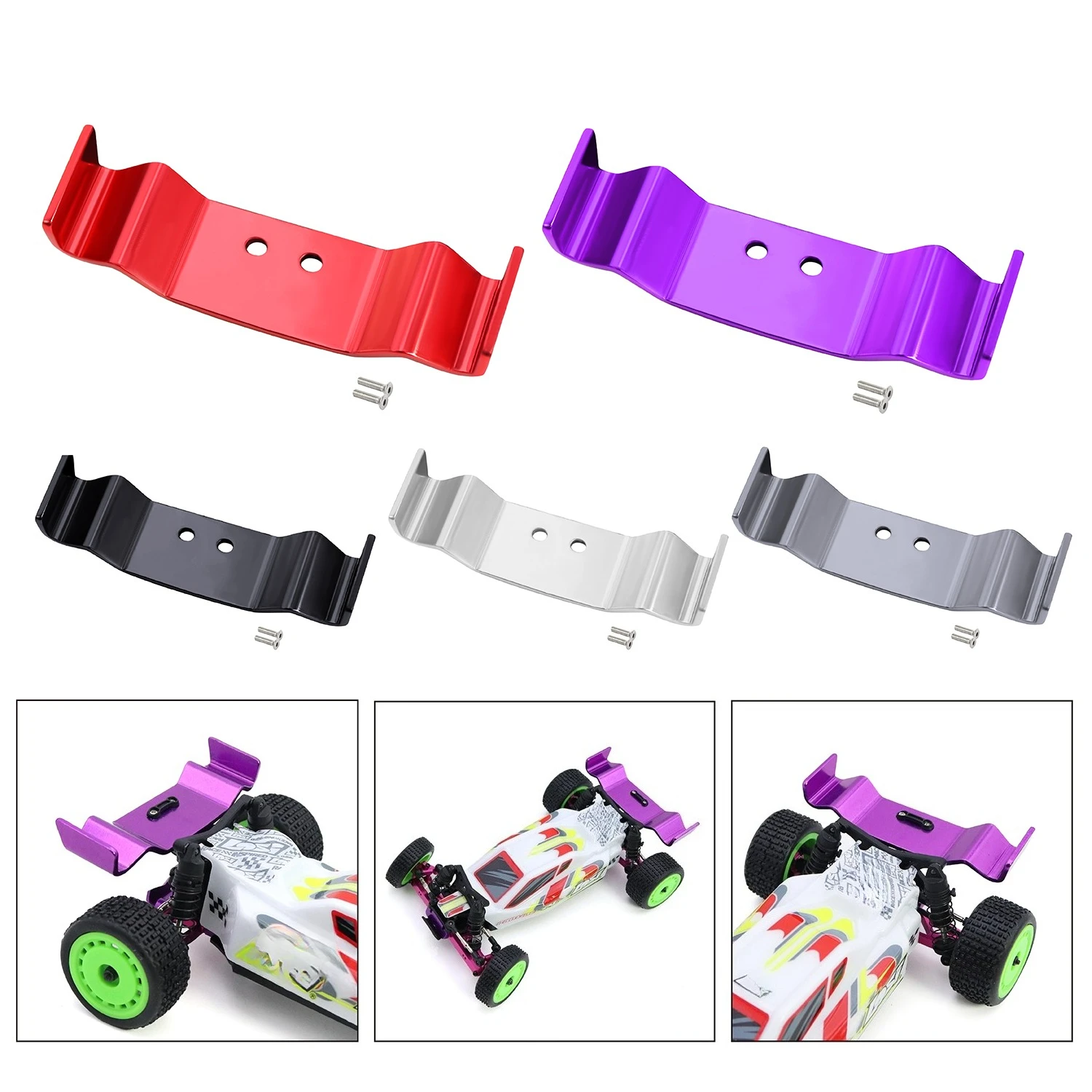 Aluminiumlegierung RC Chassis Heckflügel für 1/24 Buggy Losi Micro-B LOS00007 Wltoys 244016 2WD Buggy Upgrade Ersatzteil