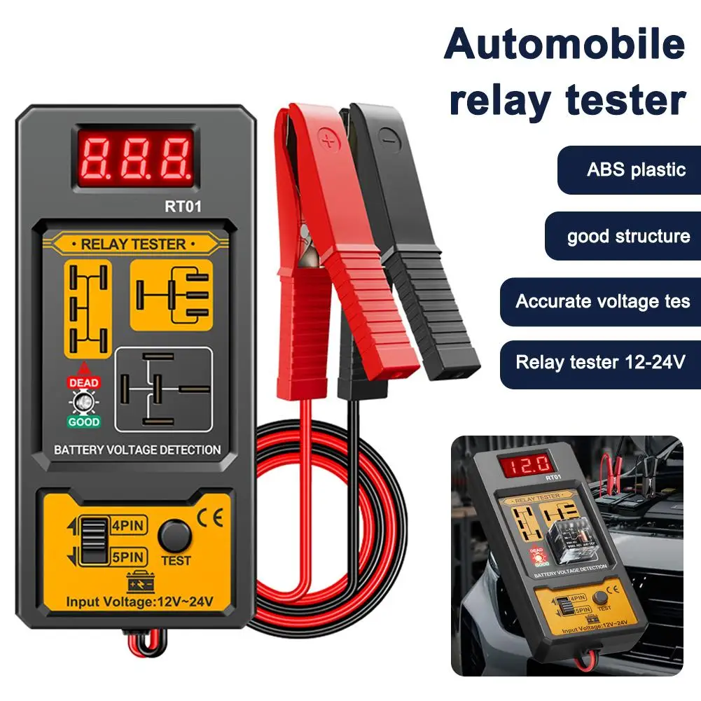 Universal Auto Relais Tester Dual Spannung Checker 12/24V Digital Display Automotive LED Anzeige Licht Relais Diagnose Image