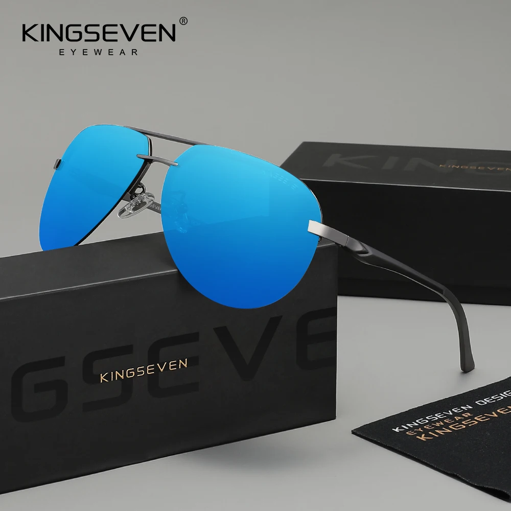 Original Marke Mode Pilot Randlose Sonnenbrille Männer Klassische UV400 Polarisierte Große Rahmen Gläser Casual Fahren Outdoor Brillen Image