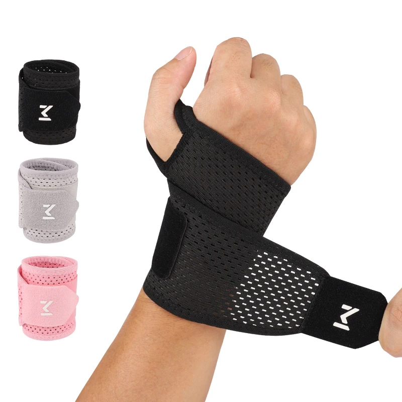 1pc Einstellbare Handgelenk Strap Sport Handgelenk Unterstützung Klammer Schwarz Gewichtheben Armband Für Männer & Frauen Badminton Tennis Gym Image