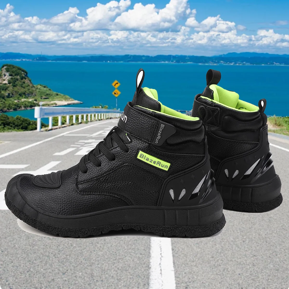Männer Motorrad stiefel Atmungsaktive Anti-herbst Reiter Straße Racing Casual Schuhe Stiefel Getriebe Shift Gummi Sohle Reflektierende Motorrad Schuhe