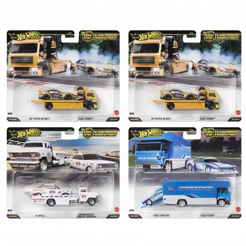 Hot Wheels Original Auto Kultur Transport Flotte Serie Auto Modell 1/64 Flf56 Ferrari Toyota Ford Legierung Modell Überraschung Spielzeug Geschenke Image