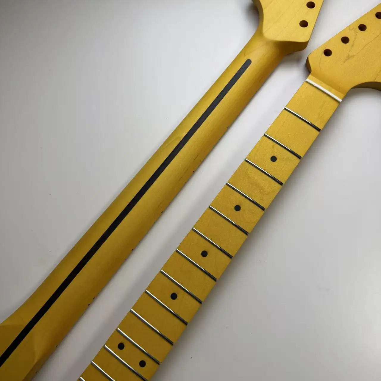 Jazzgitarrenhals mit 21 Bünden, Ahorngriffbrett, hellgelb matt, hintere Halsstange, verstellbar 648 mm 25,5 Image
