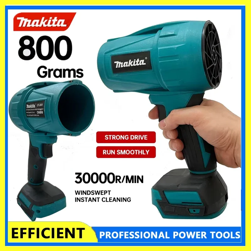 Makita 30000 U/min Violent Blower Turbo Jet Fan 18 V elektrischer Luftstaubsauger Windgeschwindigkeit Turbo wiederaufladbar mit leichtem Auto-Reinigungswerkzeug Image