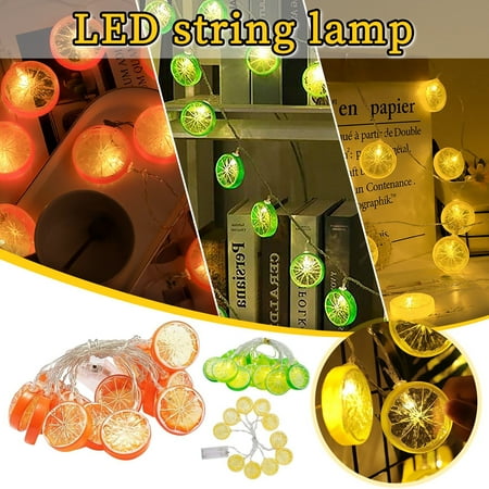 SSZMDLB under $5 3Pcs Lemon LED String Lights Lemon LED String Lights Battery Powered Decorative Light String 10 Lemon Slice Lights on 1.5 Meter Wire