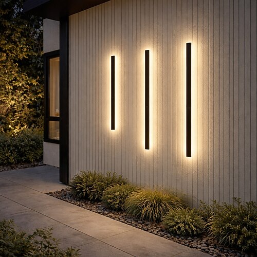 Ultradünne Up- und Down-LED-Wandleuchten, Einzelinstallation von zwei schwarzen LED-Wandleuchten, moderne Wandleuchte, Innenwandleuchte, Wanddekoration, AC110 V, AC220 Image