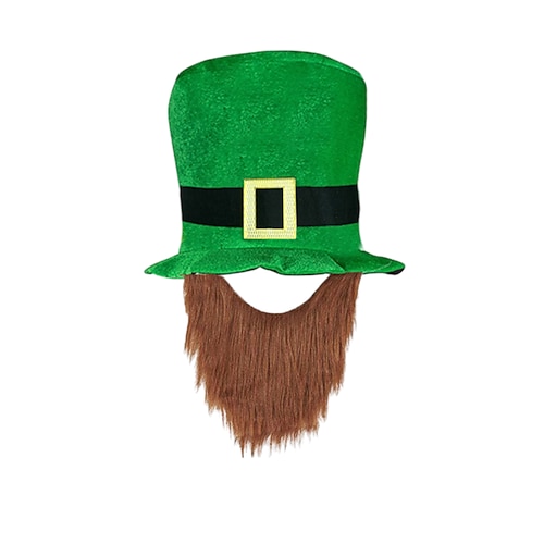 Herren-Koboldhut zum St. Patrick's Day – grünes Kleeblatt-Design mit gestreiften Beinen, festliches und lustiges Accessoire für Feierlichkeiten Image