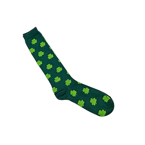 Grüne Herrensocken mit Kleeblattmuster zum St. Patrick's Day – perfekt für festliche Anlässe und Feiertage Image