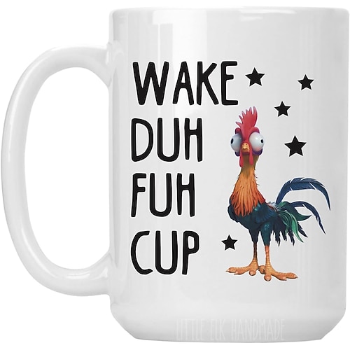 Lustige Geschenktasse mit Hahn-Motiv, weiße Keramiktasse für Kollegen, Freunde und Familie Image