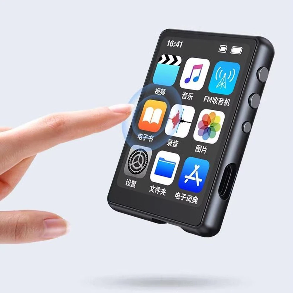 Lecteur MP3 MP4 Bluetooth 5.0 haut-parleur stéréo de musique 2.4 pouces lecteur de musique sans perte écran tactile complet lecteur MP3 Support Radio FM