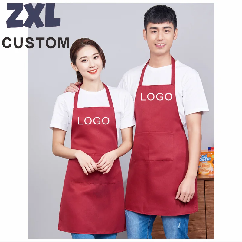 Offre spéciale cuisine tablier de cuisine Chef serveur café boutique barbecue coiffeur tabliers bavoirs vêtements de travail accessoire de cuisine Logo personnalisé impression