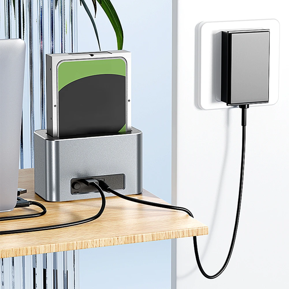 Festplatten-Dock, SAS-zu-USB-3.0-Adapter, unterstützt bis zu 20 TB, externe USB-Festplattenbox, Gehäuse für 2,5/3,5 Zoll SATA/SAS HDD SSD Image