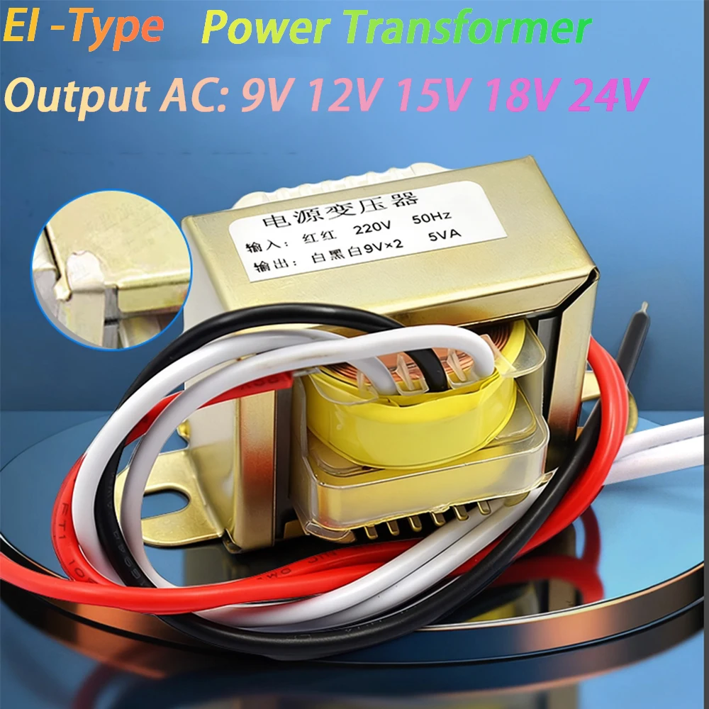 1 pz EI Tipo 3 W 5 W 10 W 30 W 50 W Trasformatore di Alimentazione Ingresso AC 220 V 50 HZ Uscita AC 9 V 12 V 15 V 18 V 24 V Dual V 3 linee