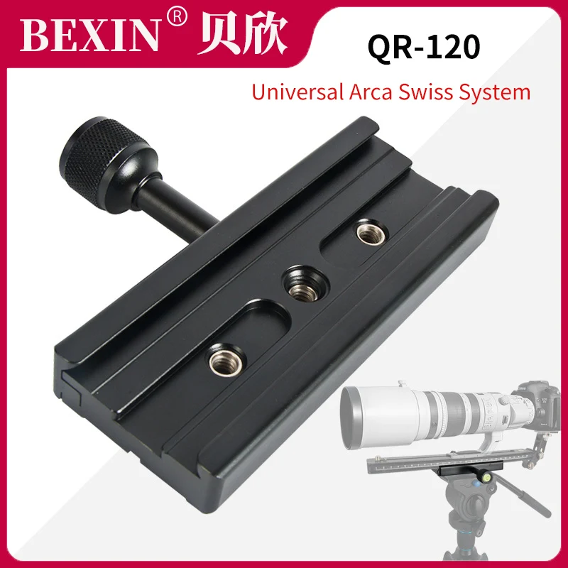 Supporto per obiettivo della fotocamera Staffa di montaggio per fotocamera digitale Clip adattatore per morsetto lungo a sgancio rapido per testa a sfera per treppiede per fotocamera Arca Swiss
