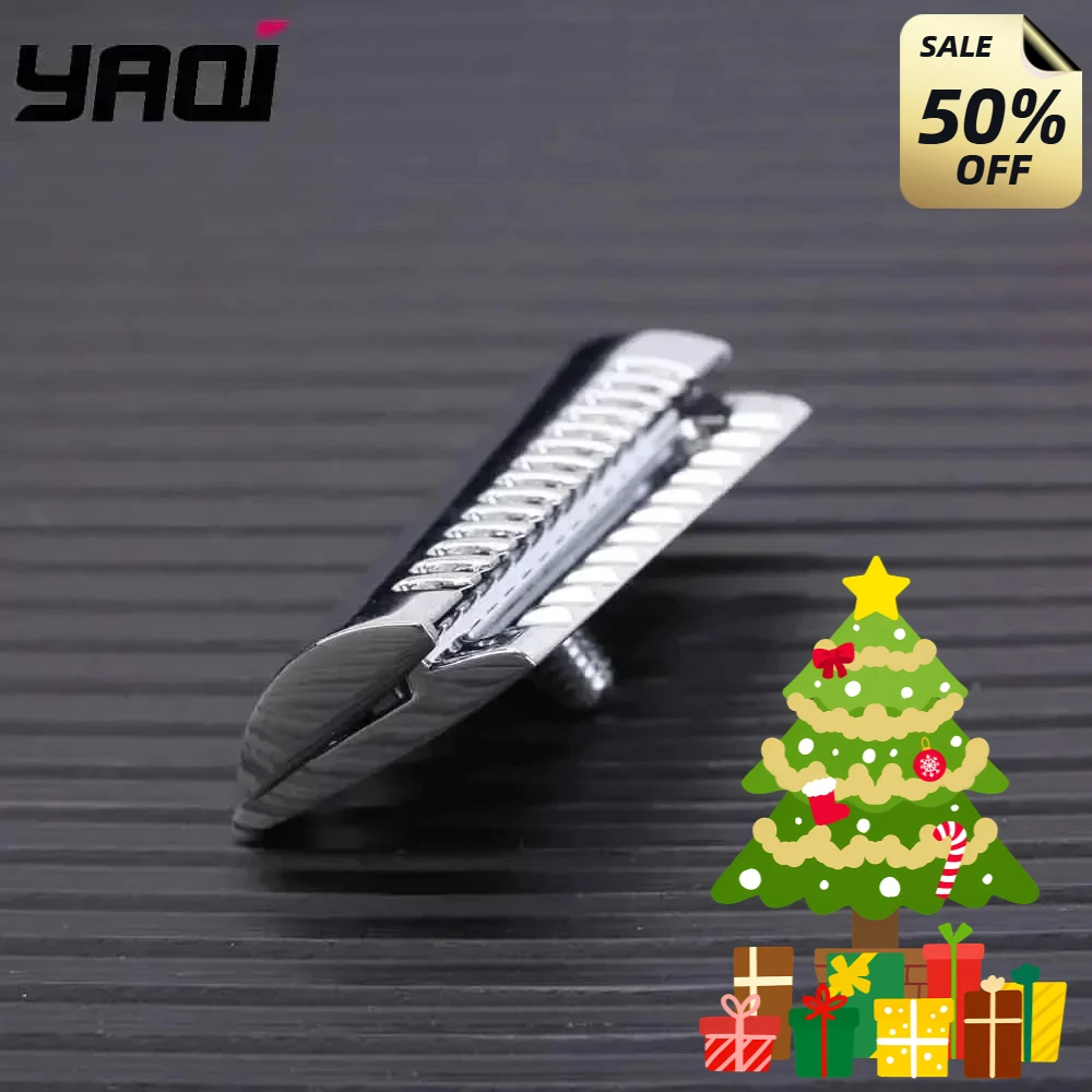 YAQI Rasierkopf oben aggressive Chromfarbe zweischneidiges schräges Sicherheitsrasierkopf-Ersatzzubehör für Herren YAQI Weihnachtsgeschenk Image