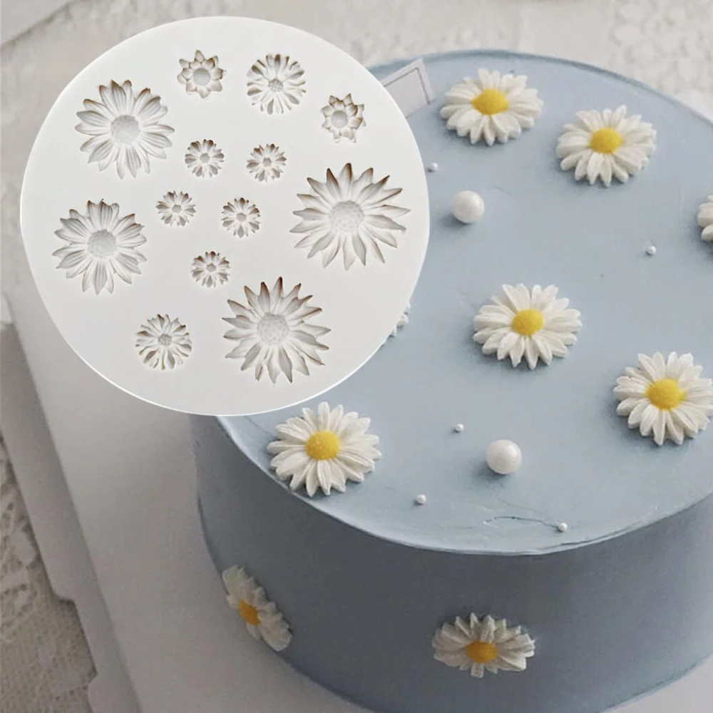 Mini Daisy 3D Blume Silikon Formen Fondant Handwerk Kuchen Süßigkeiten Schokolade Sugarcraft Eis Gebäck Backen Werkzeug Form M2597 Image