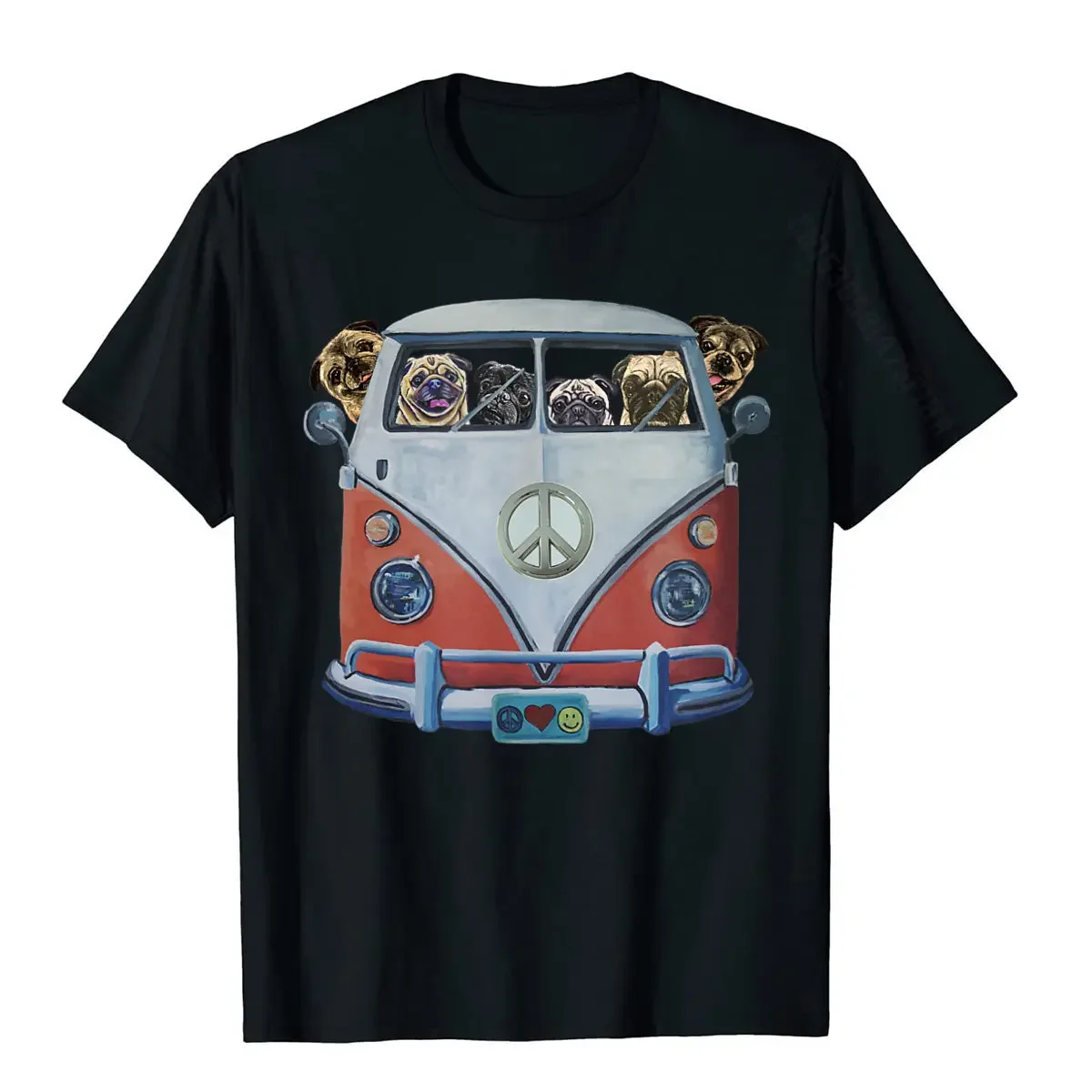 Kawaii Mops T-shirt Frauen Männer Casual Tops Nette Mops Hemd Hippie Van Mops Grafik T Shirts Harajuku Fashion Tees Übergroßen T