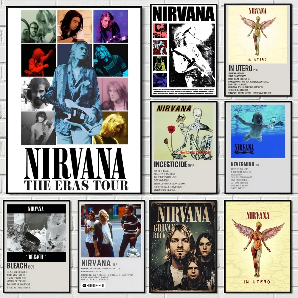 Hot Rock Band n-narvanes affiche espace parfait autocollant auto-adhésif pour bureau Home cinéma mur Art décor cadeau fantaisie