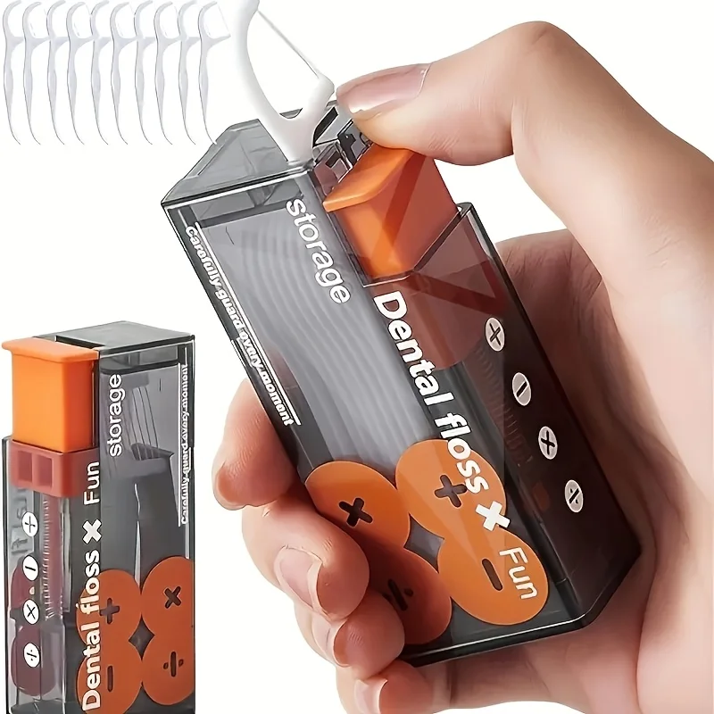 Il dispenser di filo interdentale portatile include 10 pezzi di filo interdentale organizzatore di filo interamentecchiabile automatico per l'igiene orale bastoncini di filo interdentale usa e getta a