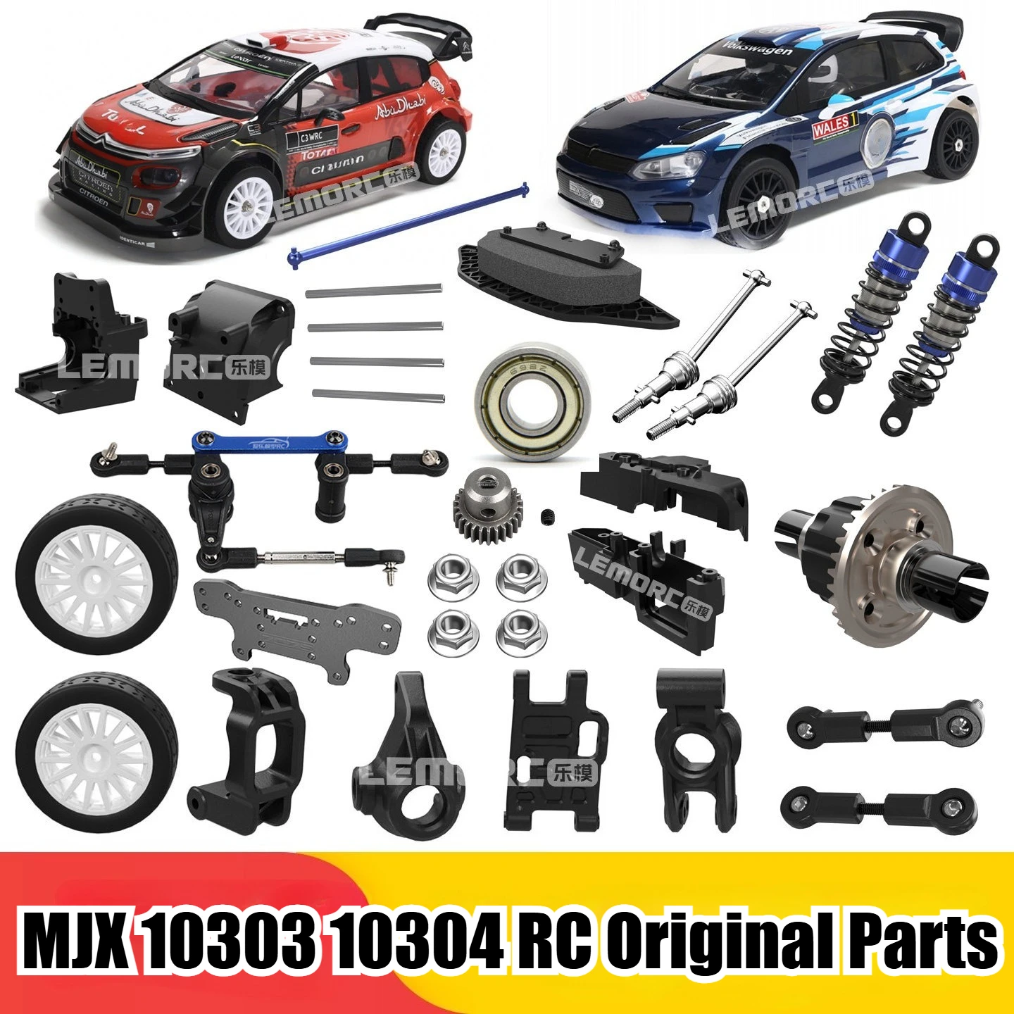 MJX 1/10 10303 10304 RC Auto Teile Original Empfänger Reifen Anti-kollision Schwinge CVD Antriebswelle Lenkung sitz Pleuel Image