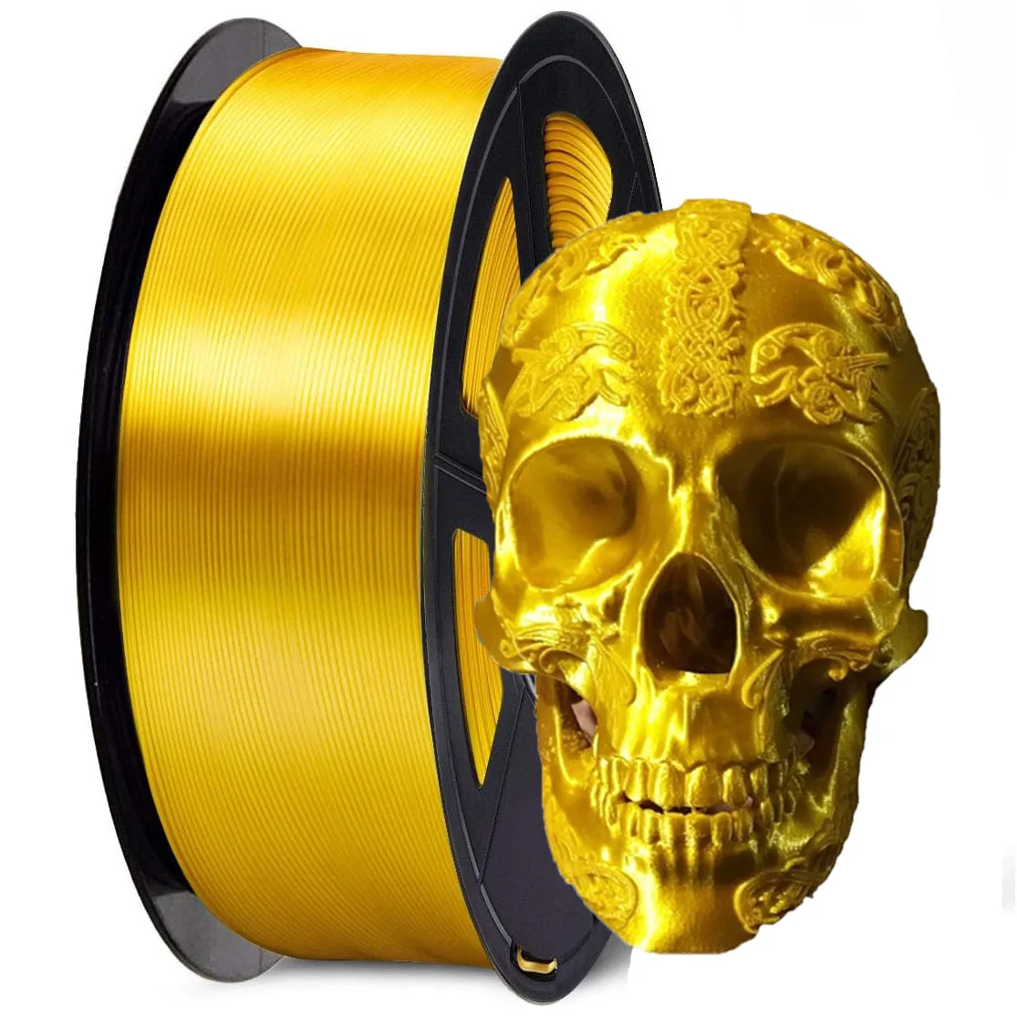 Silk Gold PLA-Filament 1,75 mm 3D-Druckfilament 250 g 0,55 Pfund Spule 3D-Druckermaterial Glanz seidig glänzend metallische Metallseide Image
