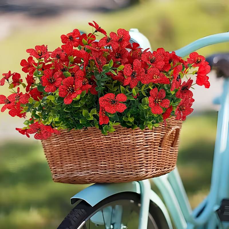 10 Bundles Artificial Flowers Fake Plants - Fake Flowers Outdoor Artificial Plants Flowers Eucalyptus Leaves DIY Wedding Garden Porch Window Box Pot Planters Decor Room Decor Home Decor Valentine's Day