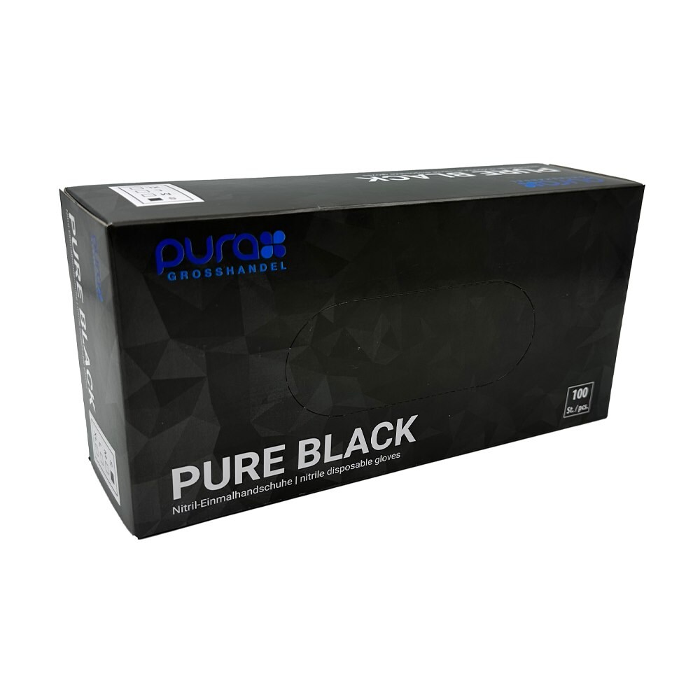 Purax Pure Black Nitril-Handschuhe Gr L schwarz - 100 Stück à Box Image
