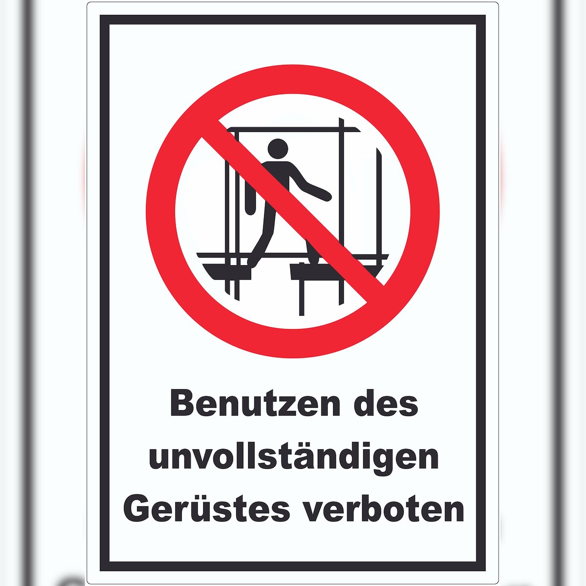 HB-Druck Benutzen des unvollständigen Gerüstes verboten Aufkleber A1 (594x841mm) Image