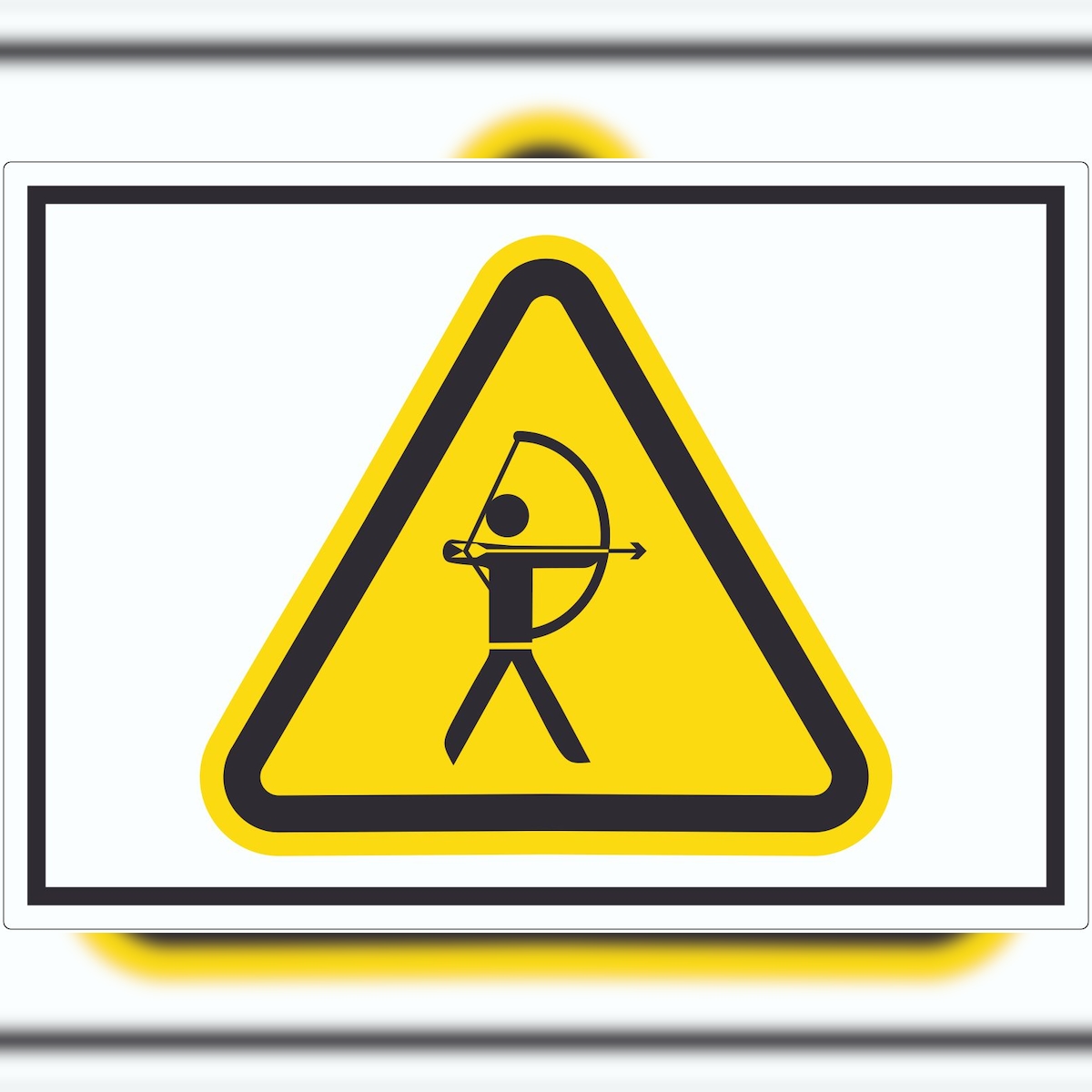 HB-Druck Vorsicht Bogenschießen Aufkleber Symbol A4 (210x297mm) Image