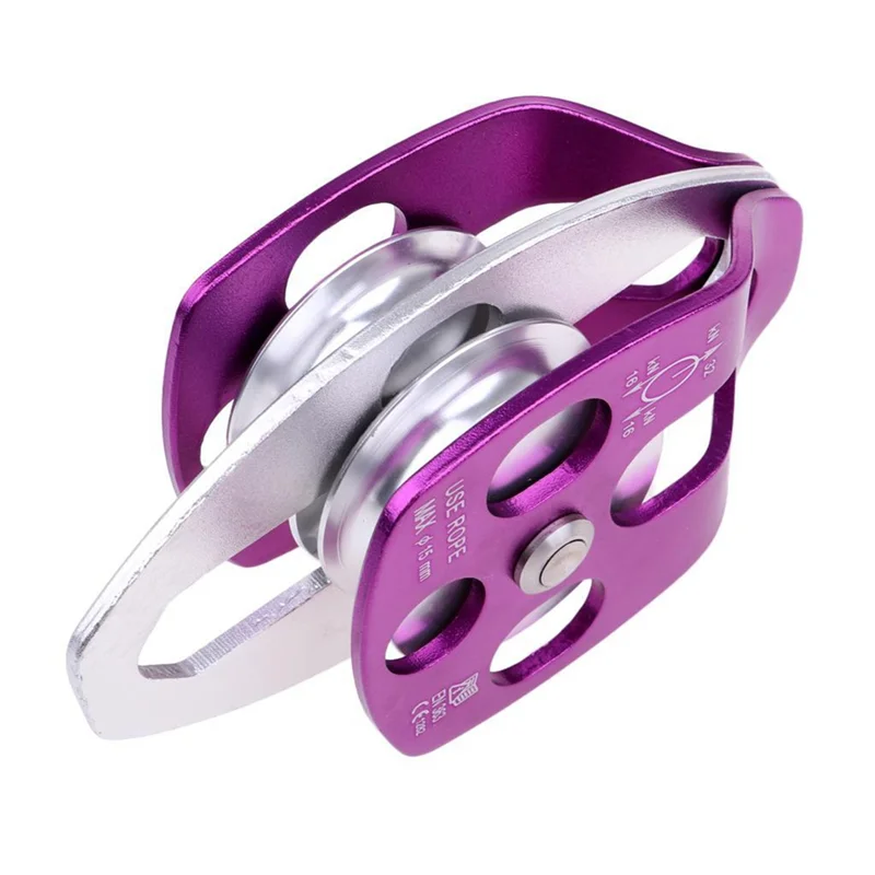 Doppelte Riemenscheibe für Schleppsystem, Klettern, Rettung, Ziehen, Klettern, Doppelrollenheber, Outdoor-Kletterzubehör-AA26 Image