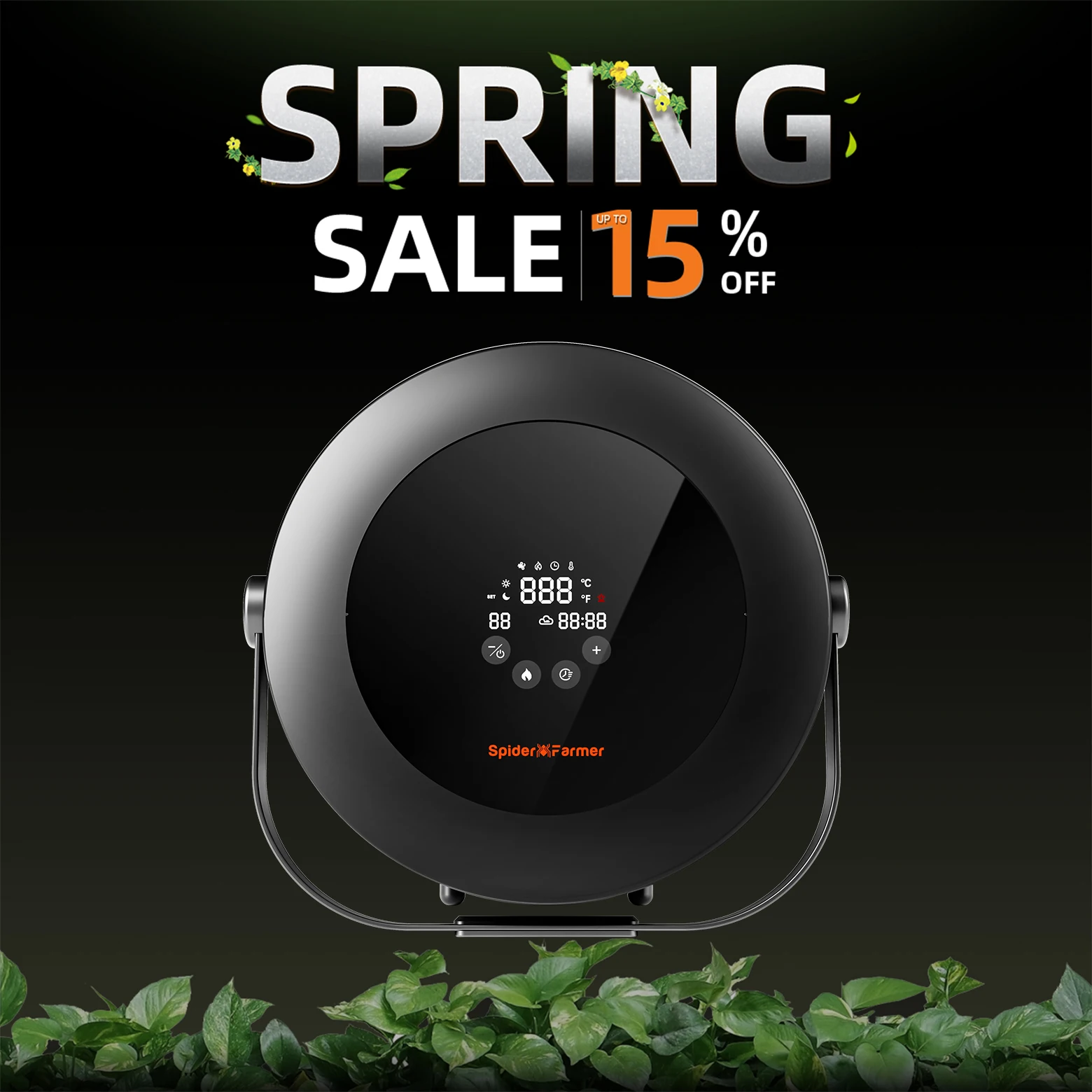 2026 Spider Farmer 540W Grow Tent Heizgerät | Intelligente PTC-Heizung, Tag/Nacht-Modus, 24-Stunden-Timer, Sicherer & Effizienter Heizer für Zimmerpflanzen Image