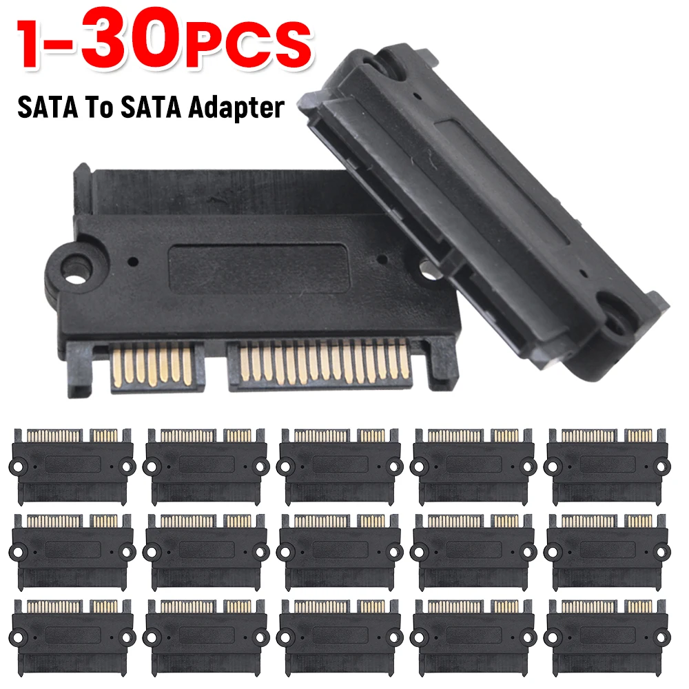 1-30PCS SATA 22 Pin 7 + 15 Pin Stecker SATA Zu SATA Adapter 22P 7 + 15P Weibliche Jack Konverter Adapter Komponenten Image