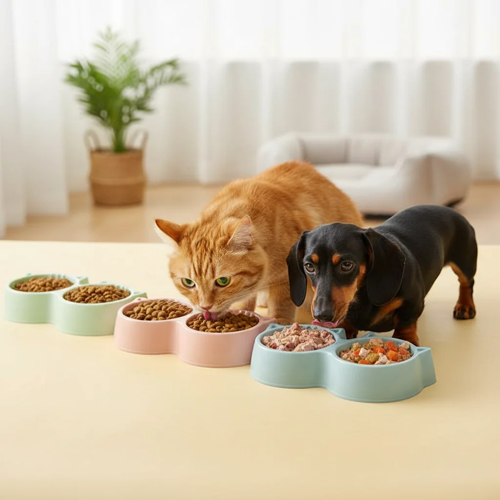 Katzennäpfe, doppeltes Futter, Wasserspender, rutschfeste Futternapf für Haustiere, langlebiges Heimtierbedarf