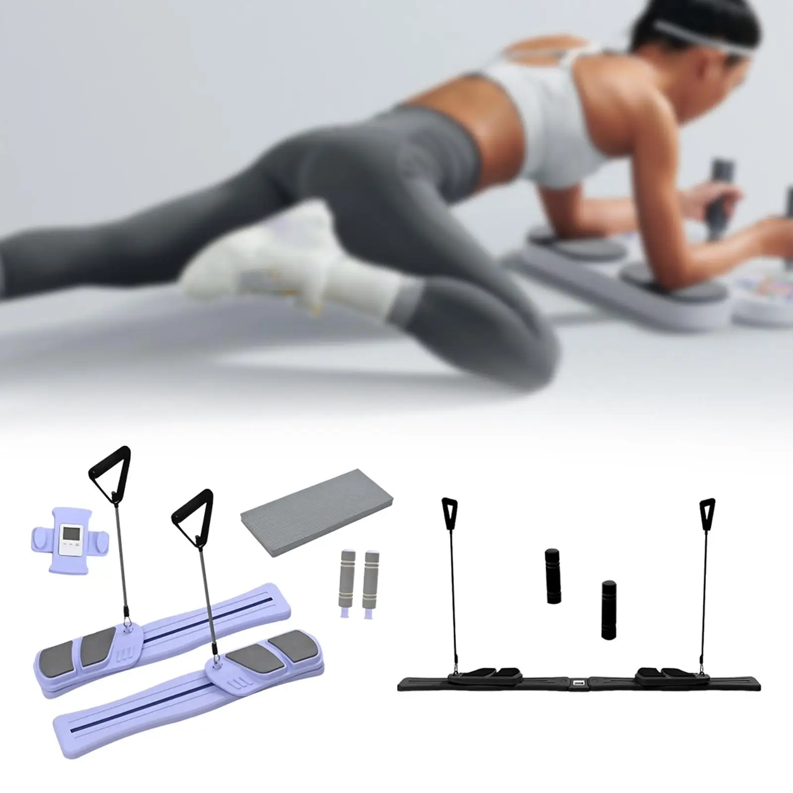 Pilates Reformer Board Sliding Board for Home Office Workout Exercise Fitness Training Core Strength Stretching