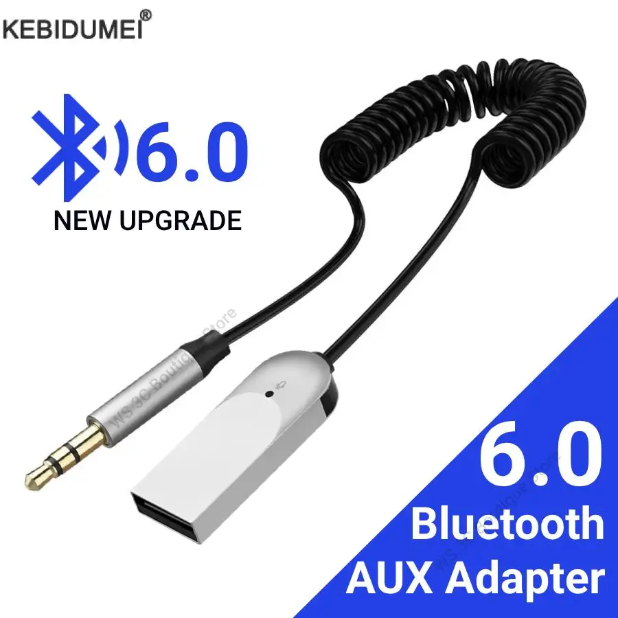 Ricevitore audio Bluetooth 6.0 Dongle USB a jack da 3,5 mm Audio per auto Aux Kit vivavoce Bluetooth per ricevitore per auto Trasmissione BT