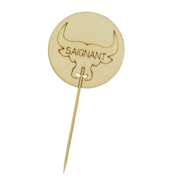 MONOUSO - Zahnstocher Marker Wenig Gemacht “Saignant” 9 cm (60 Stück) Image