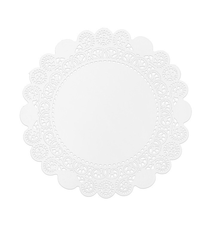 MONOUSO - Rundes Spitzenpapier Weiß "Litos" Ø14cm (250 Stück) Image