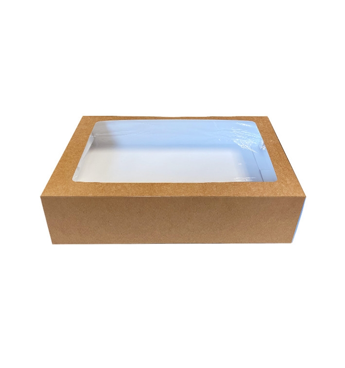MONOUSO - Catering-Box Kraft mit Fenster 31x22,5x8,2cm (25 Stück) Image