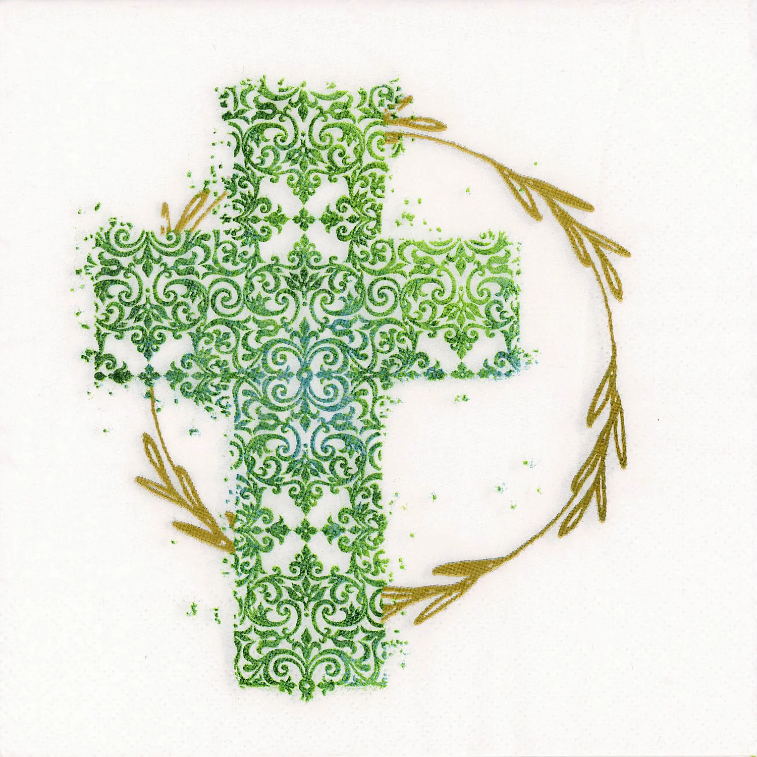 Serviettes en papier "croix", vert, 33 x 33 cm, 20 pièces