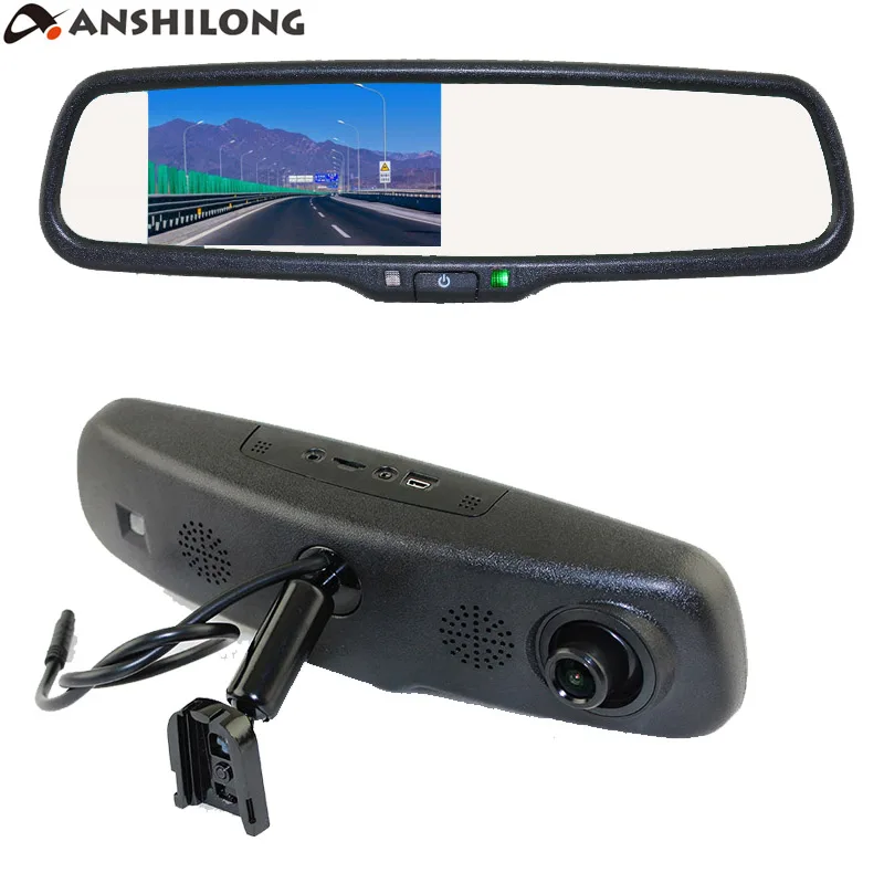ANSHILONG Auto Rückspiegel DVR mit 4,3 inch Monitor + Spezielle Halterung 1080P Digital Video Recorder G-sensor Image