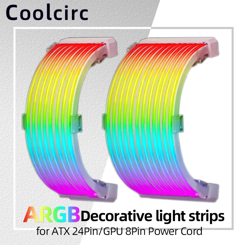 5V 3Pin ARGB Sync PC Kabel 8/24PIN Motherboard Power Verlängerung Kabel Flexible LED Streifen Licht DIY Kit für Computer Netzteil Image