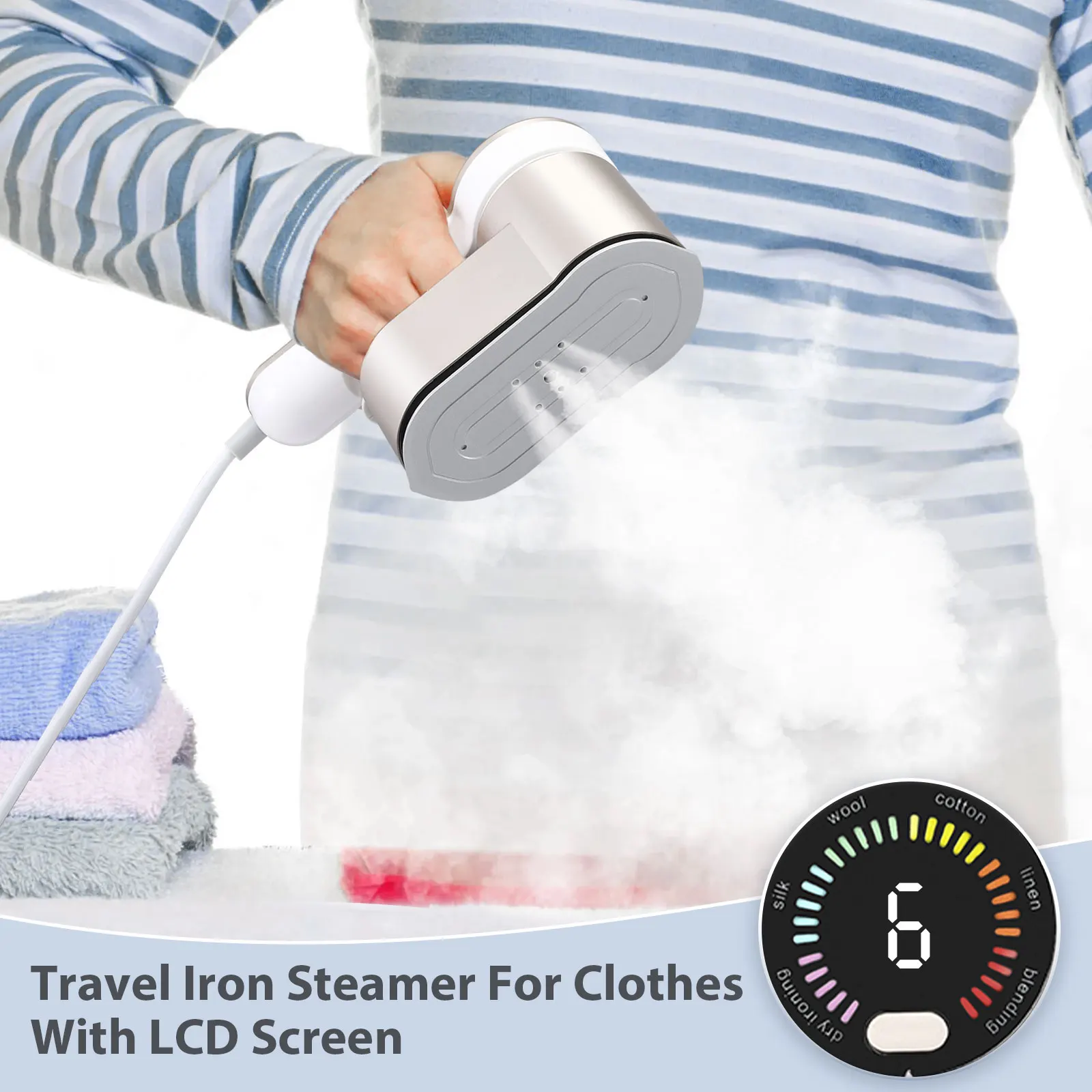 Défroisseur vapeur portatif 2 en 1, Mini Machine à repasser à vapeur, Micro fer à repasser de voyage, Portable et Vertical pour le repassage des vêtements, 220V