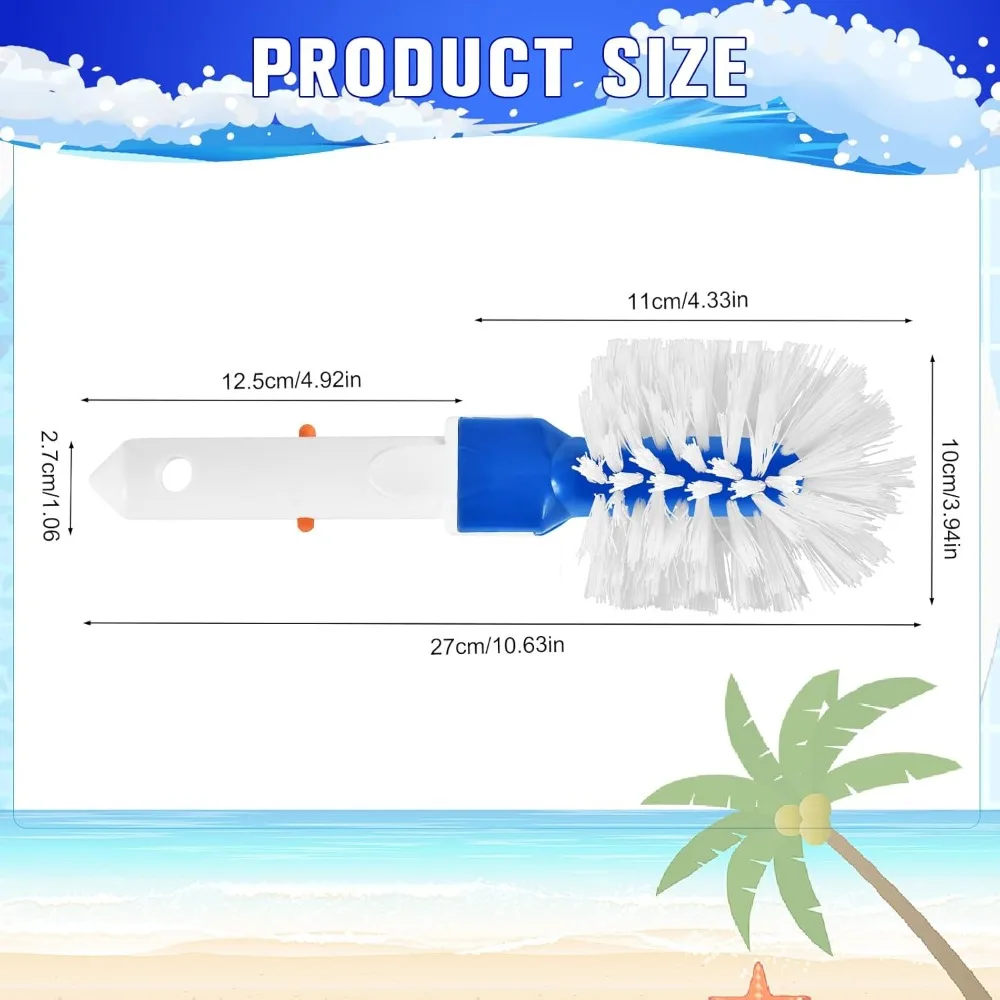 Mit runden Poolstufen, Badewanne, Fliesen und Eckenreinigungszubehör Schwimmbadeckenreinigung