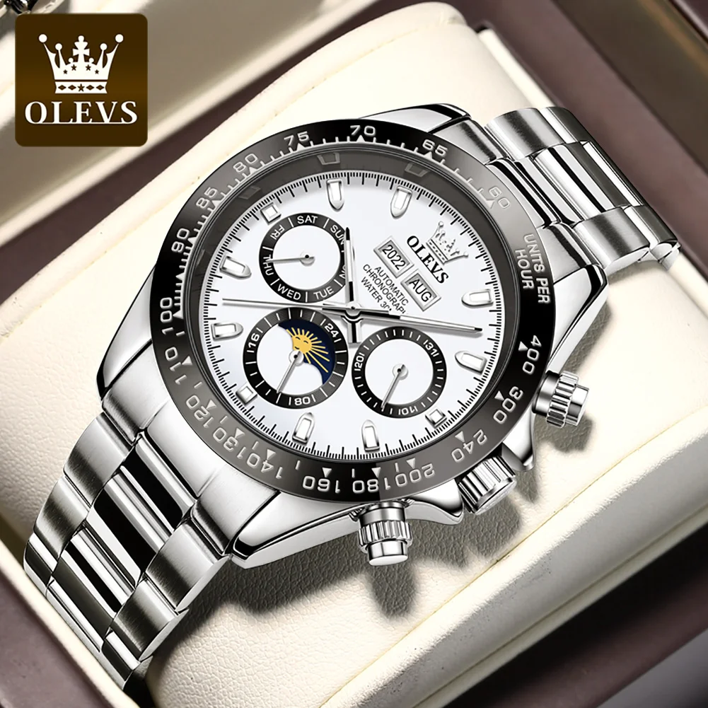 Herrenuhr der Marke OLEVS, vollautomatisch, multifunktionale mechanische Uhr, Business-Mode, 6654 Image