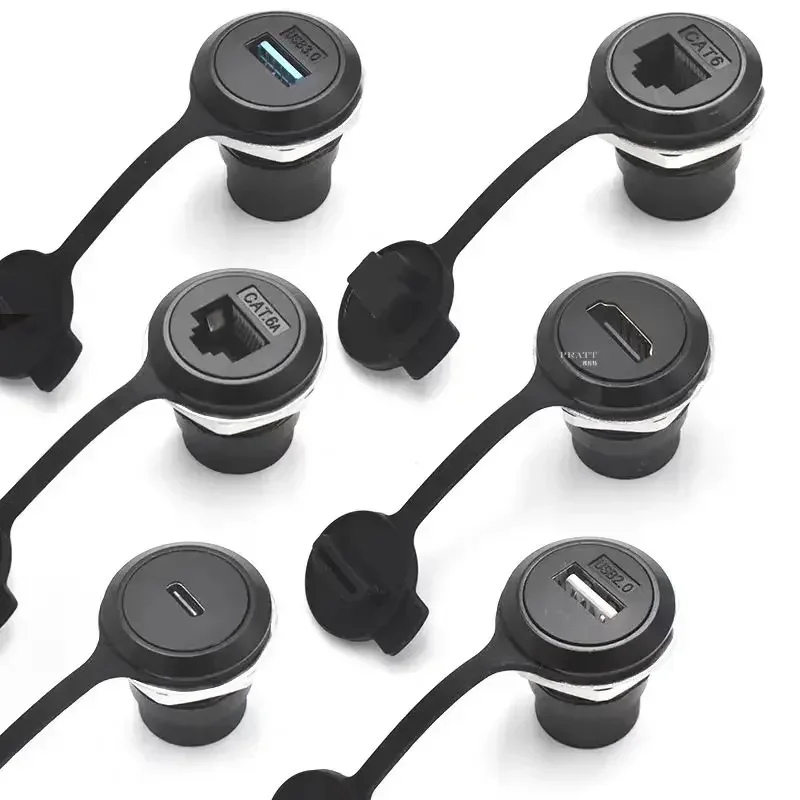 C-Typ-RJ45-Stecker, RJ45-Netzwerk CAT6A, abgeschirmtes/nicht geschirmtes Panel, 22-mm-Montage-Chassis-Stecker, Cat6 Internet RJ45 8p8c modular Image