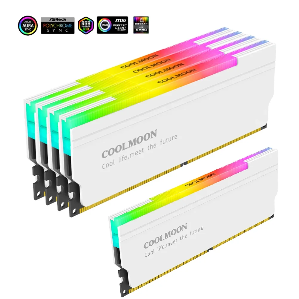 5v-3pin argb ram kühlkörper aura sync wärme verteiler kühler mit thermischem silikon pad für desktop computer pc speicher Image