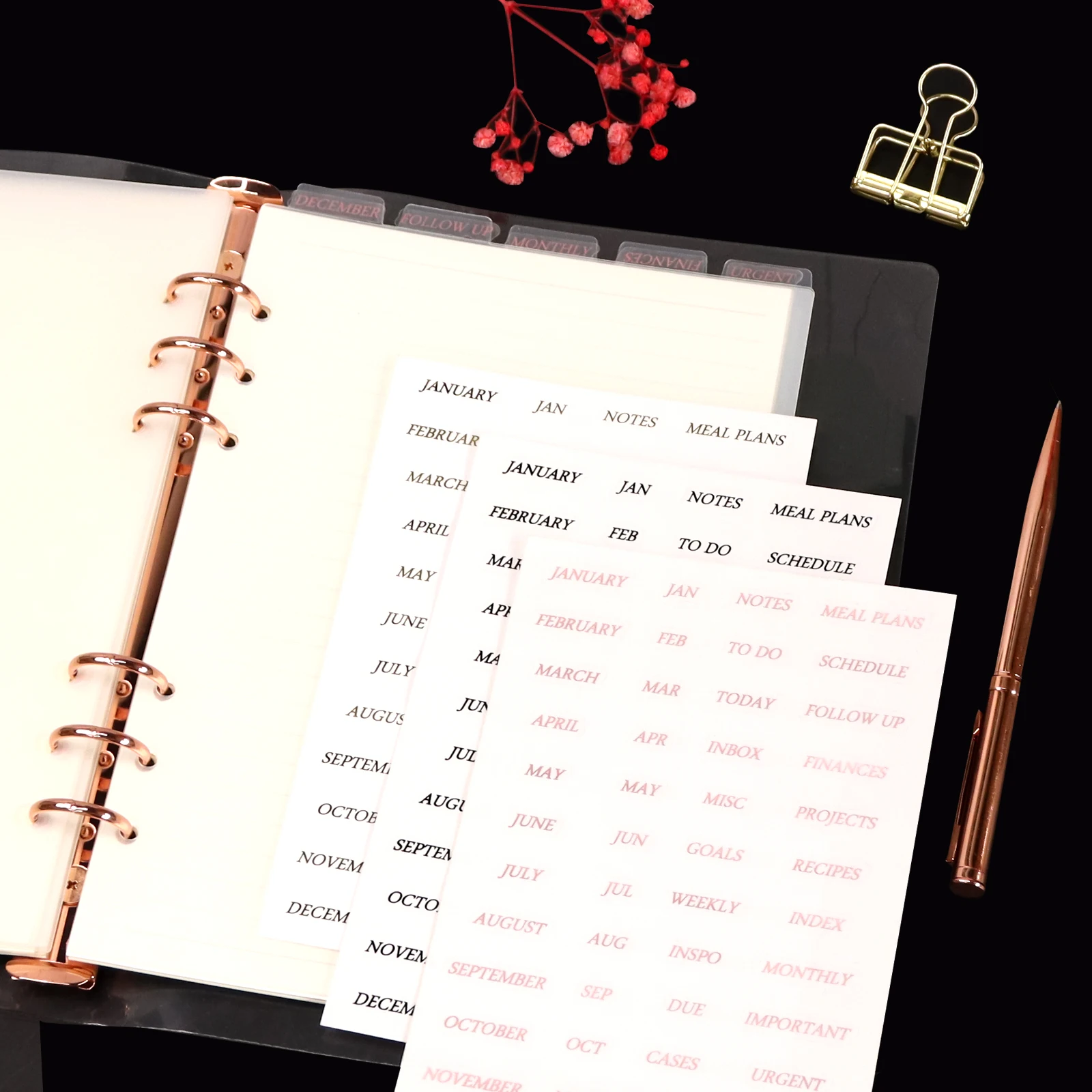 Sharkbang Nuovo Arrivo A5 A6 6 Fori Notebook Trasparente Raccoglitore a Spirale Indice Separatore Divisori di Pagina 6 Pagine Top Sseparator