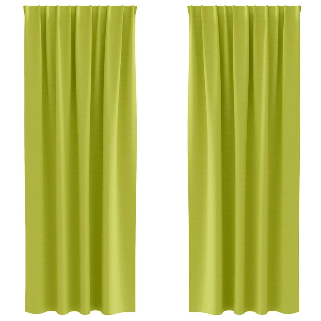 vidaXL Verdunkelungs-Vorhänge mit Ringen 2 pcs Grün 225 x 140 cm Image